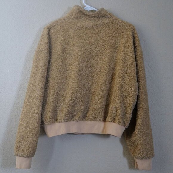 Beyond Yoga Brave the Elements Faux Fur Sherpa Bomber Jacket M in Camel Lifetime - Picture 3 of 10